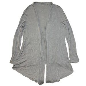 A.N.A Women Cardigan Size LARGE Gray Long Sleeve Thin Open Front Rayon Relaxed